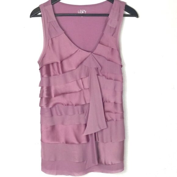 Loft Pale Purple Ruffle Blouse Top - Picture 1 of 4